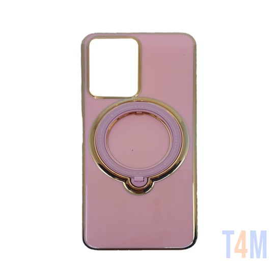 Funda Dura de Silicona con Anillo de Soporte para Xiaomi Redmi 12 5g Rosa